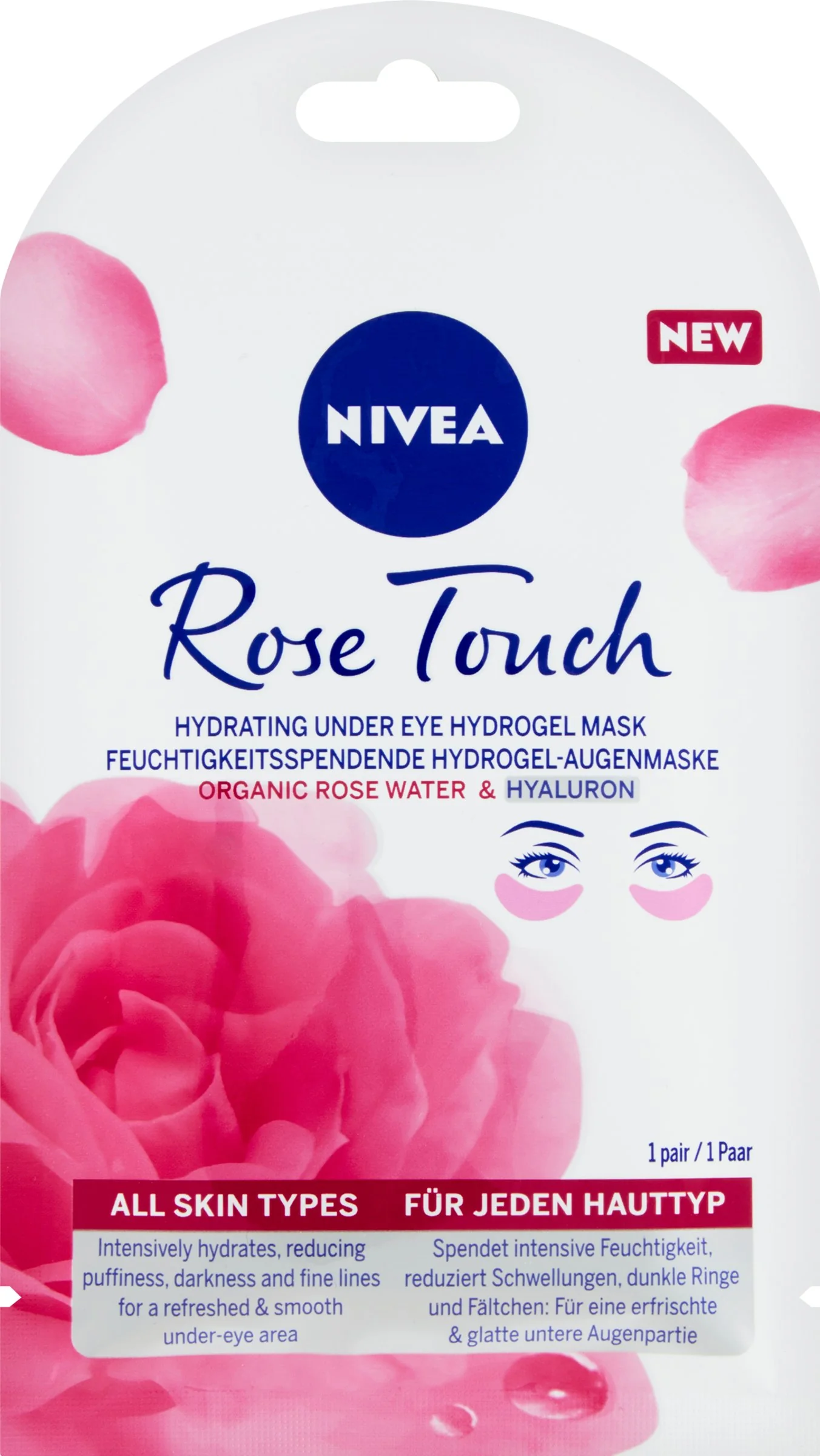 Nivea Maska pod oči Rose Touch 1 pár 1×1 pár, maska pod oči