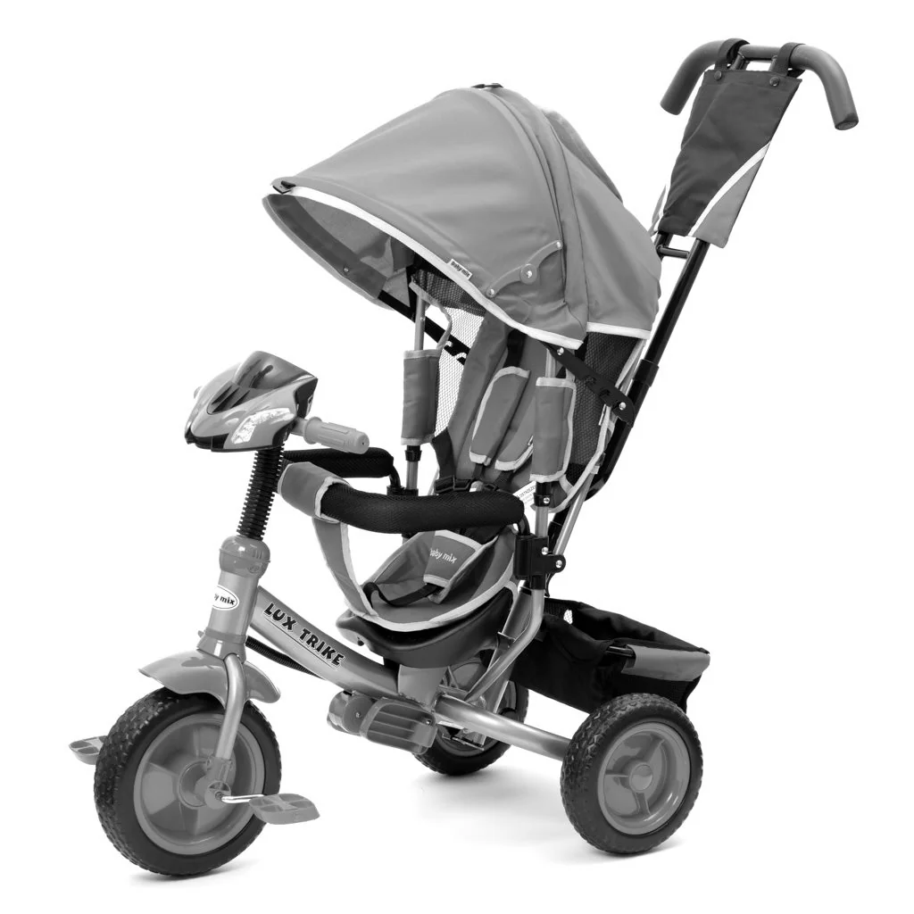 Detská trojkolka so svetlami Baby Mix Lux Trike sivá , 20C39537