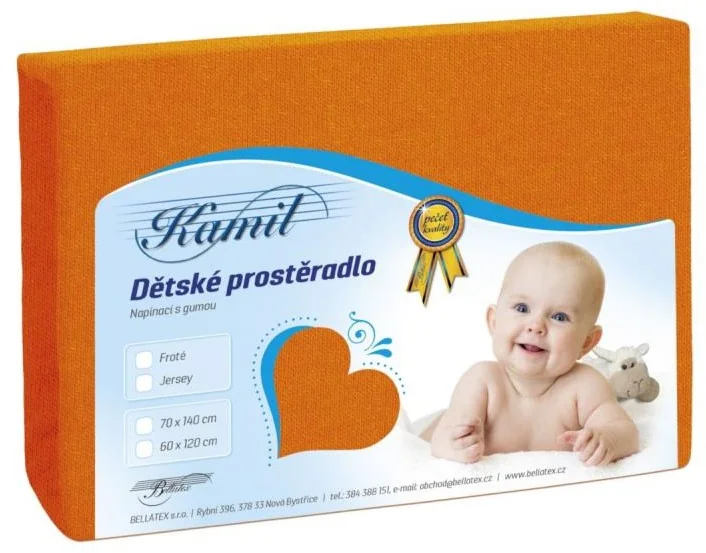 Detské prestieradlo JERSEY 60x120 202 oranžová J1