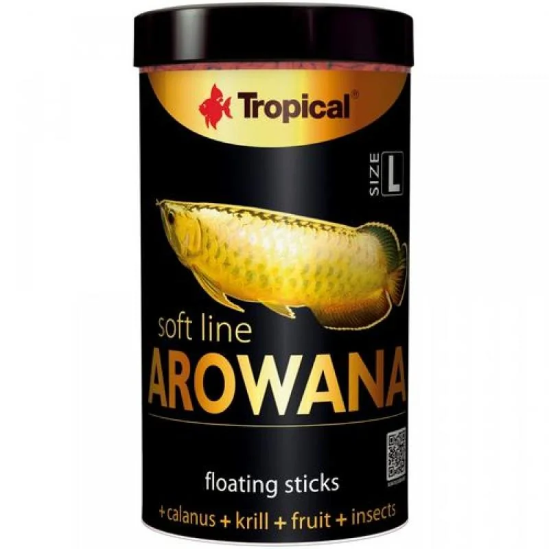 TROPICAL Arowana L 250ml/80g mäkké krmivo vo forme plávajúcich tyčiniek pre mladé arowany 