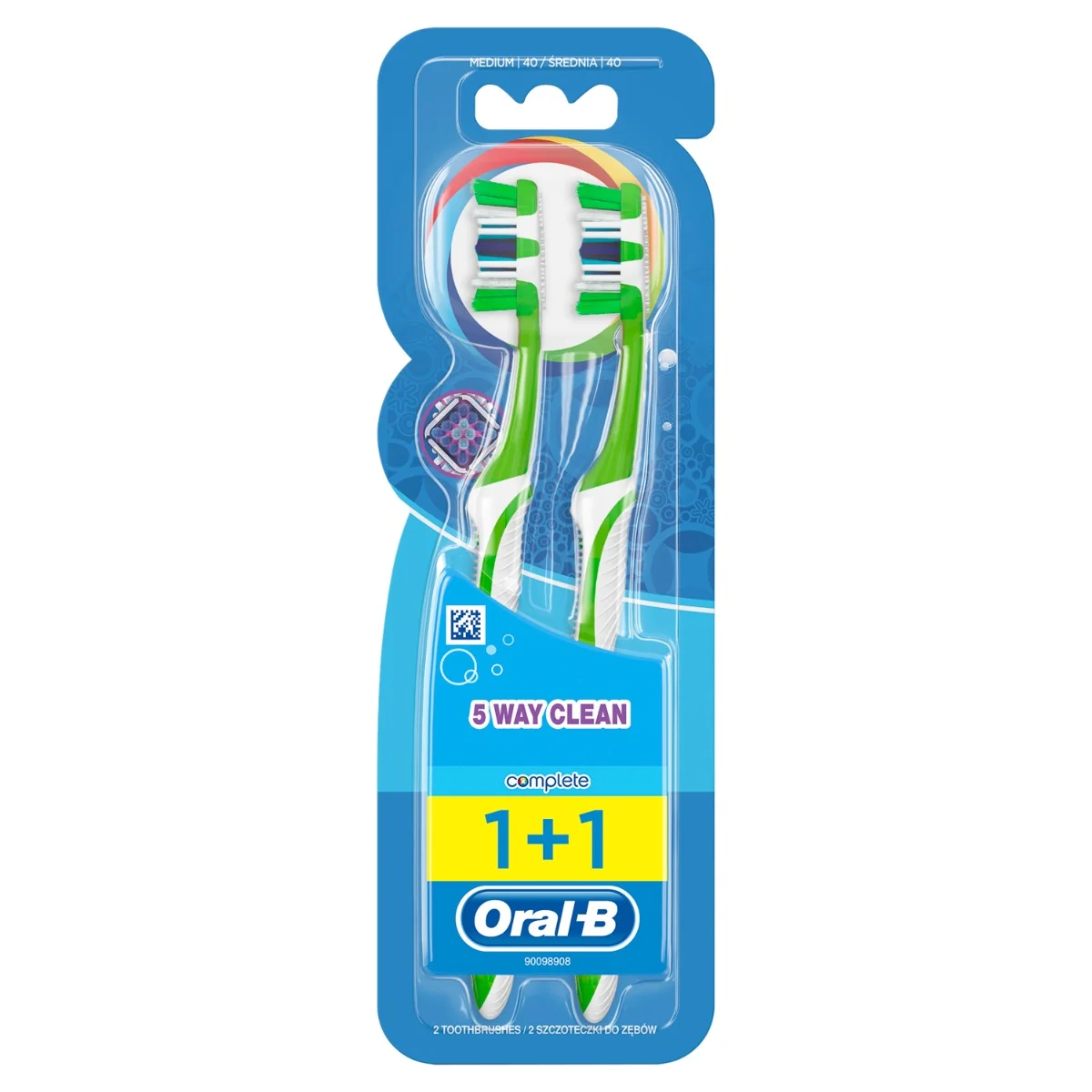 Oral-B Complete 5 Way Clean Manuálna Zubná Kefka 2 Kusy 1×2 ks, zubná kefka