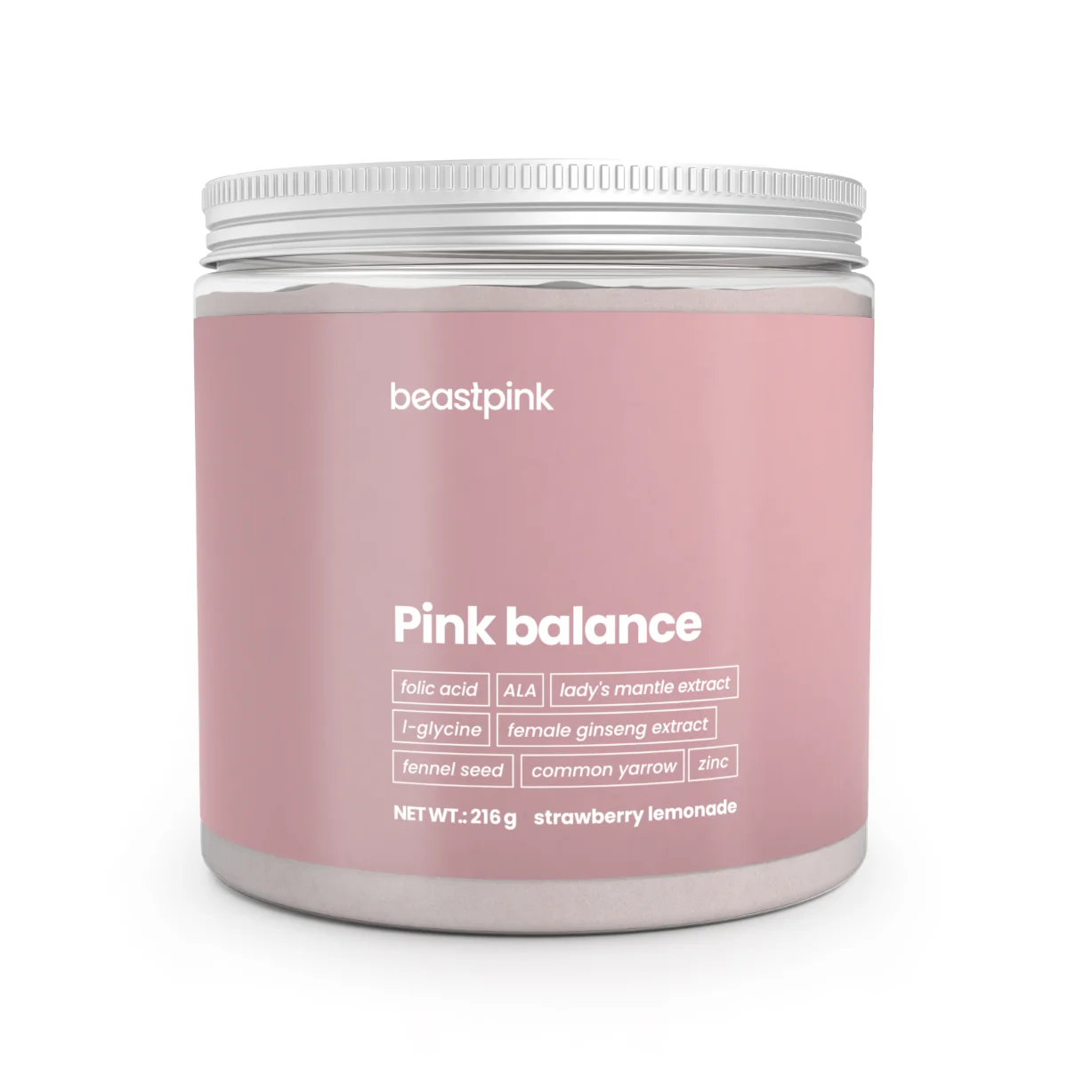 Gymbeam pink balance beastpink jahodova lim 216 g