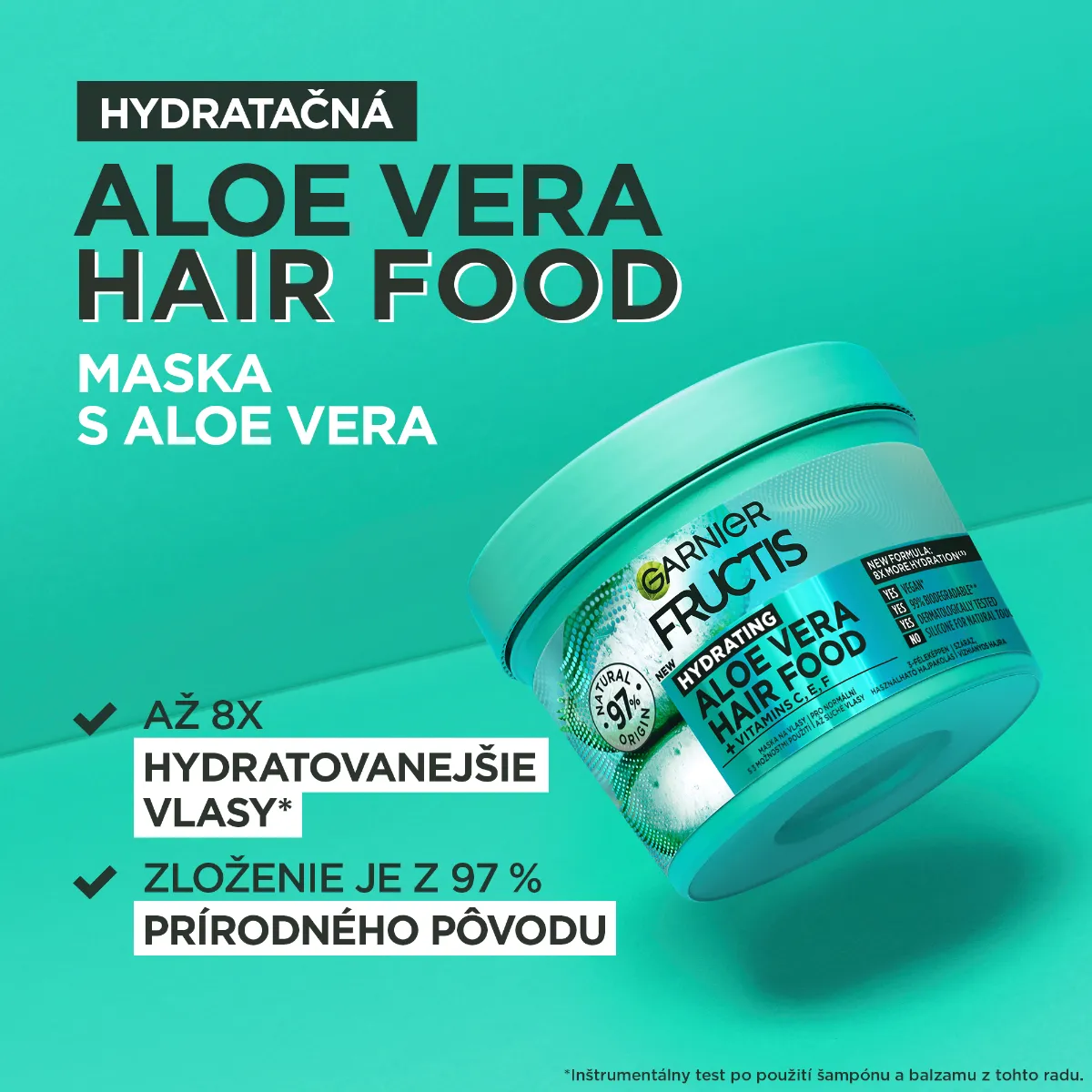 Garnier Fructis Hair Food Hydratačná Aloe Vera maska na normálne až suché vlasy, 400 ml 1×400 ml, maska na vlasy