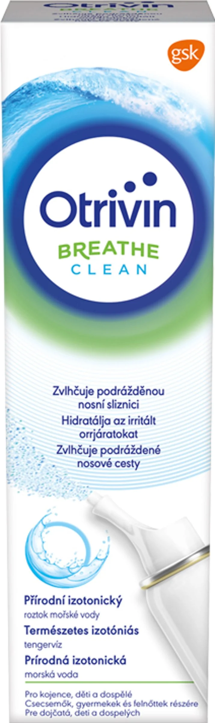 Otrivin Breathe Clean 1x100 ml, izotonická morská voda na čistenie nosa