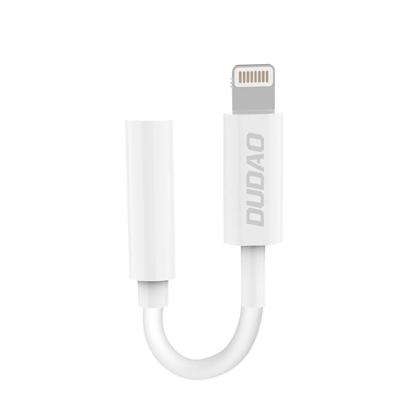 Dudao L16i adaptér Lightning / 3.5mm mini jack, biely