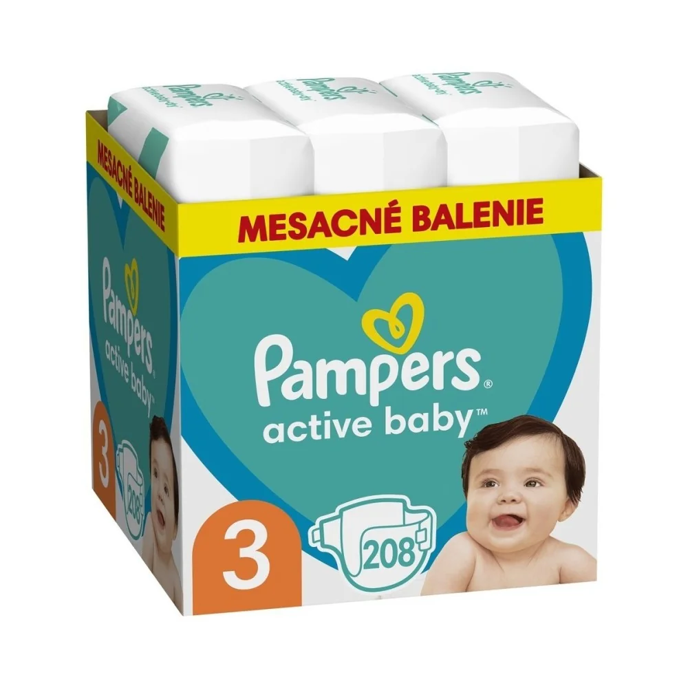 Pampers Active Baby MSB S3 208ks 1×208 ks, plienky