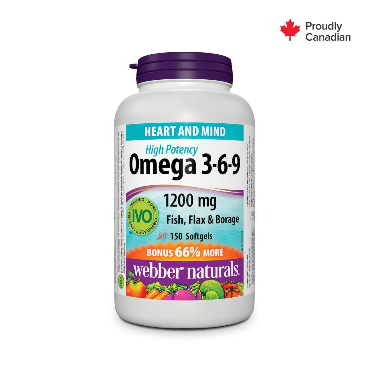 WEBBER NATURALS Omega 3-6-9 1200 mg BONUS IVO cert.