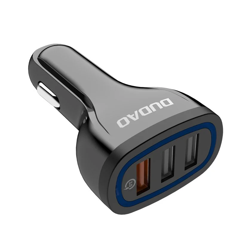 Dudao R7S autonabíjačka 3x USB QC 3.0 2.4A 18W, čierna 