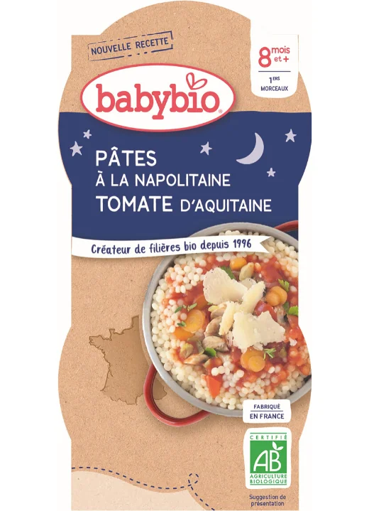 BABYBIO Večerné menu Neapolské cestoviny (2x 200 g)