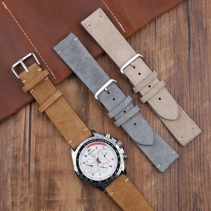 BStrap Suede Leather remienok na Garmin Vivoactive 5 brown