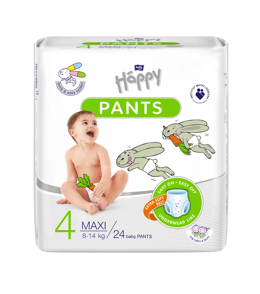 BELLA HAPPY Pants Nohavičky plienkové jednorazové 4 Maxi (8-14 kg) 24 ks