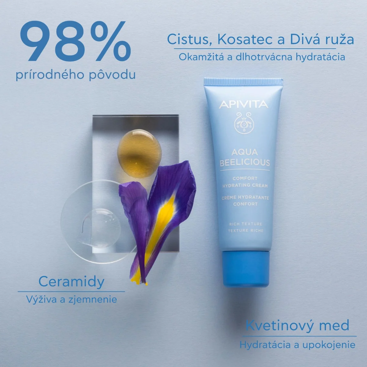 APIVITA Aqua Beelicious Comfort Cream , 40ml 1×40 ml výživný hydratačný krém