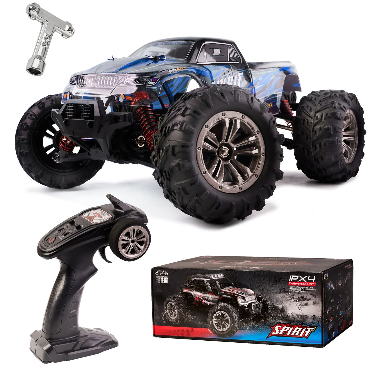 RC Auto na Diaľkové Ovládanie - Q901 Brushless 1:16 2.4G 4CH 52km/h Modré