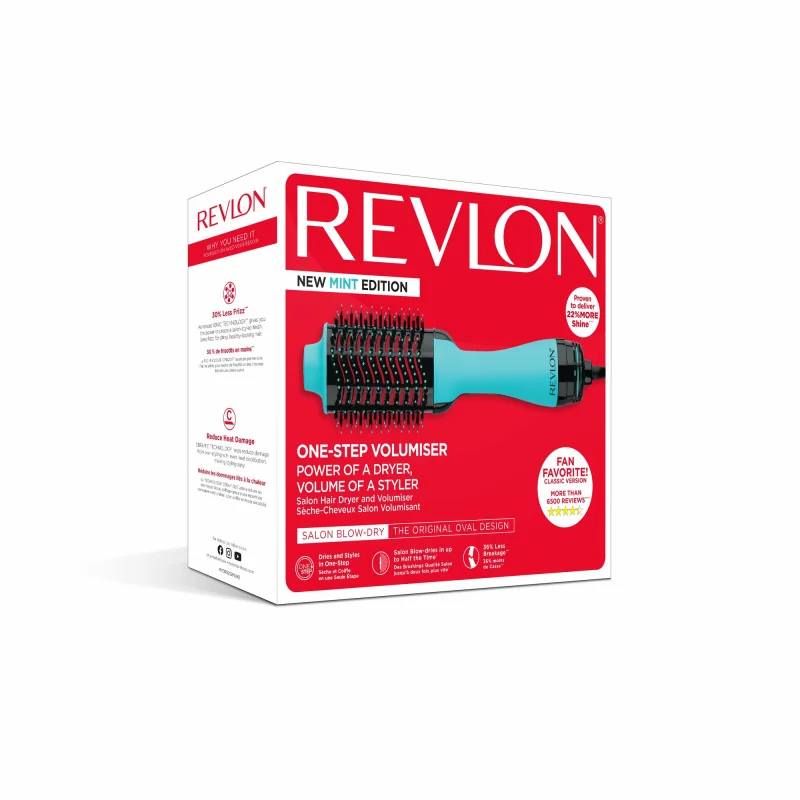 REVLON PRO COLLECTION  RVDR5222 MUKE Okrúhla kefa s funkciou sušenia a kulmou, mätová 