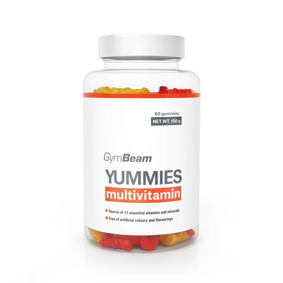 GYMBEAM Multivitamin Yummies orange lemon cherry 1×60 cps, výživový doplnok