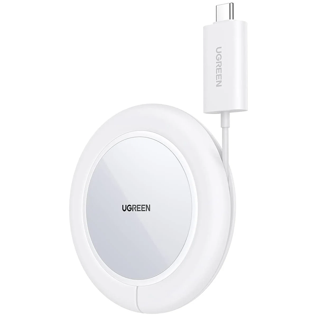 Ugreen CD245 MagSafe bezdrôtová nabíjačka USB-C 15W, biela 