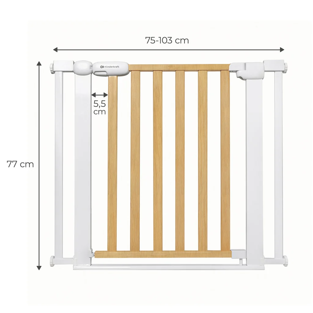 KINDERKRAFT Zábrana detská Lock&Go wood 1×1 ks, detská zábrana