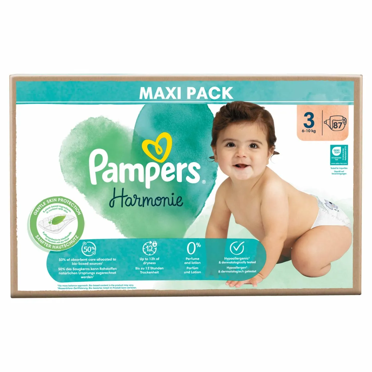 PAMPERS HARMONIE BABY PLIENKY V.3 6-10KG 87KS 1×87 ks, plienky vo veľkosti 3