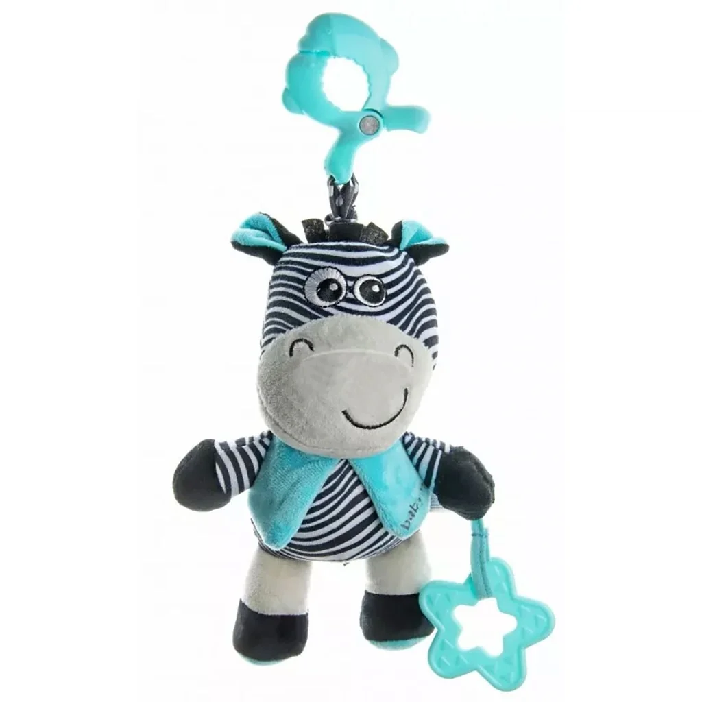 Edukačná hrajúca plyšová hračka s klipom Baby Mix zebra , 20C46555