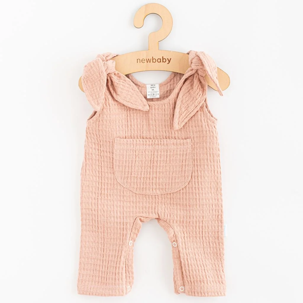 Dojčenské mušelínové zahradníčky New Baby Comfort clothes ružová 86 (12-18m), 20C53351