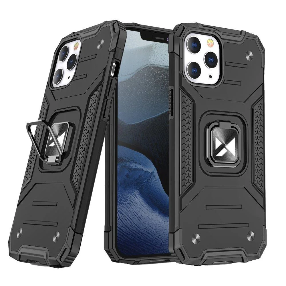 MG Ring Armor plastový kryt na iPhone 13 Pro Max, čierny 