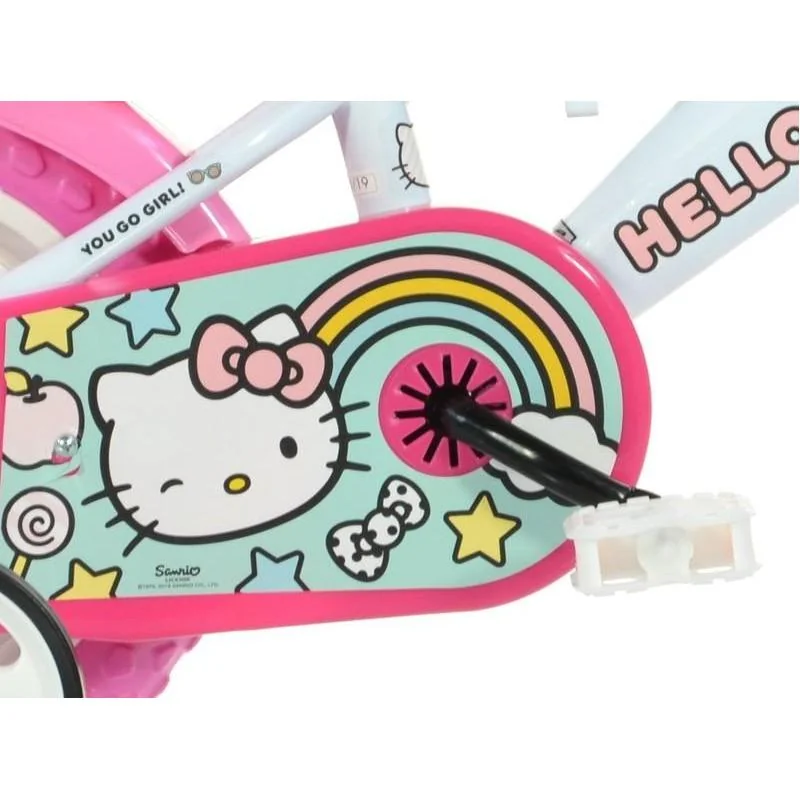 DINO BIKES - Detský bicykel 124RLHK2 - 12" Hello Kitty so sedačkou pre bábiku a košíkom 