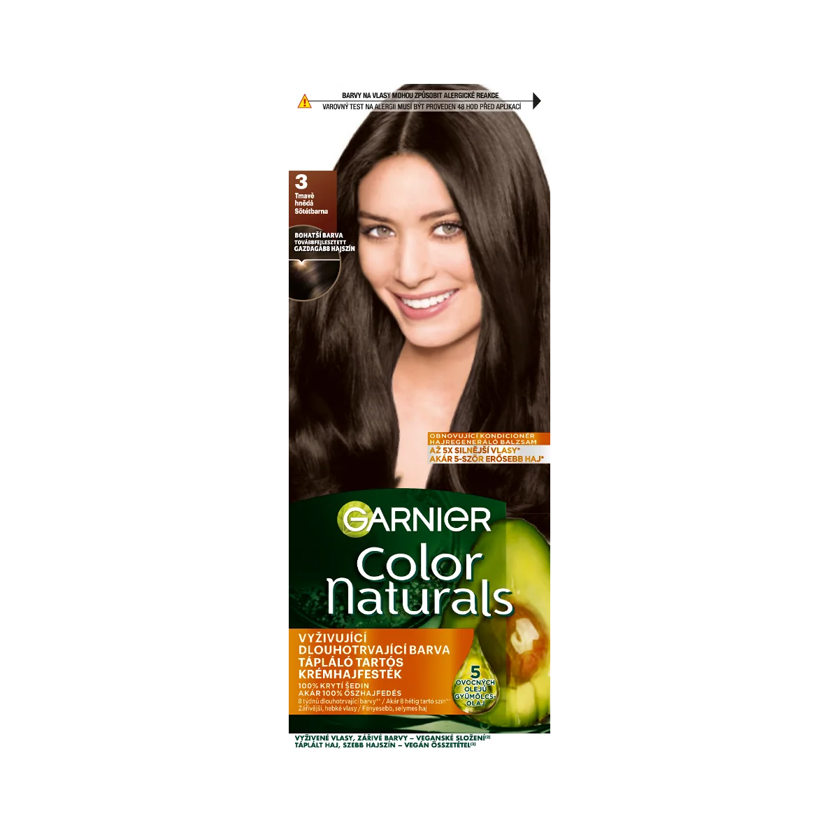 Garnier Color Naturals permanentná farba na vlasy 3 Tmavohnedá 1×1 kus, farba na vlasy