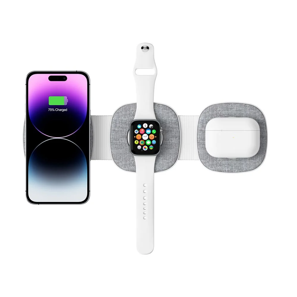 Tech-Protect A31 3in1 MagSafe bezdrôtová nabíjačka na mobil / AirPods / Apple Watch, biela