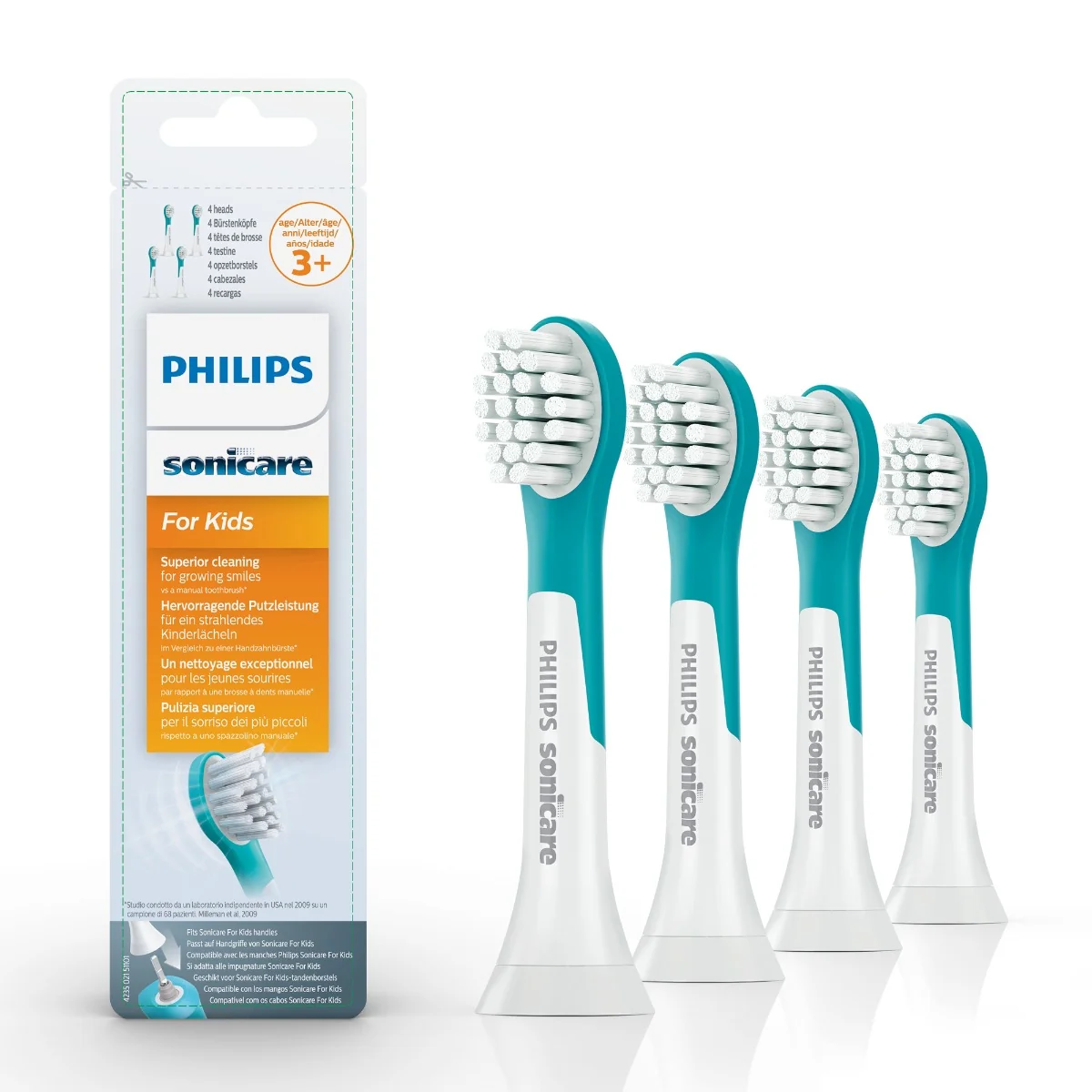 Philips - Nástavce HX6034/33 For Kids Mini pre Sonicare 3. generácie, aqua