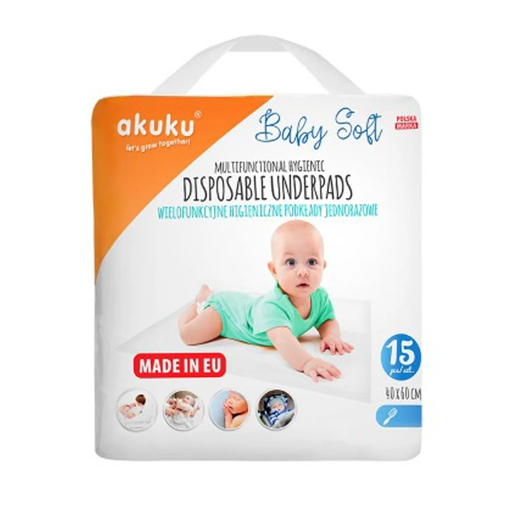 Jednorazové hygienické podložky Akuku Baby Soft 40x60cm 15ks , 