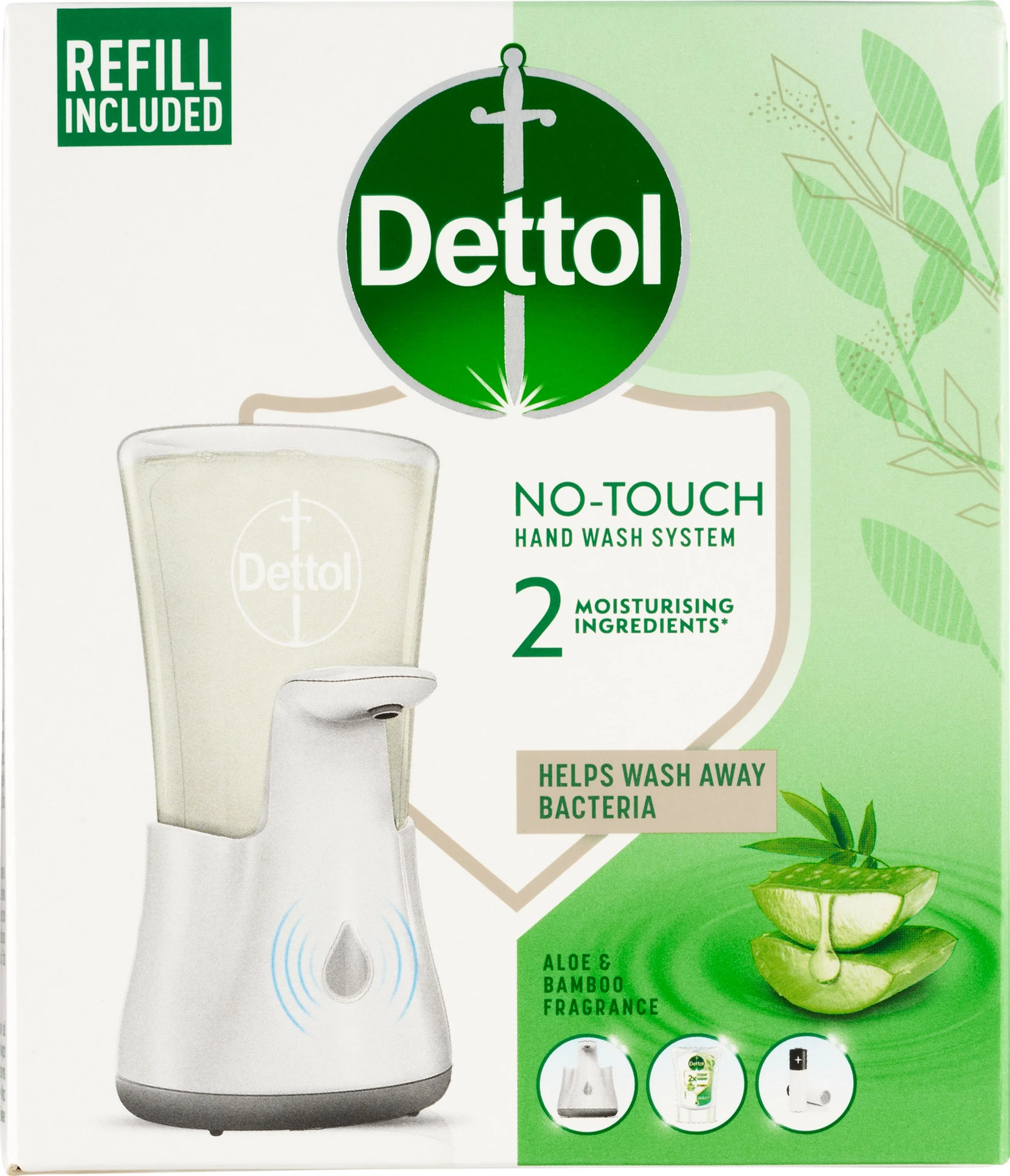 DETTOL Bezdotykový dávkovač mydla Jemná aloe 250ml 1× 250 ml, dávkovač mydla