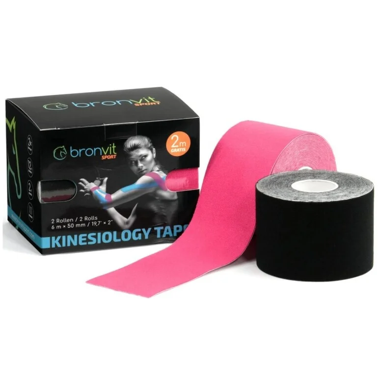 BronVit Sport Kinesio Tape classic set čierna+ružová 2 x 5cm x 6m