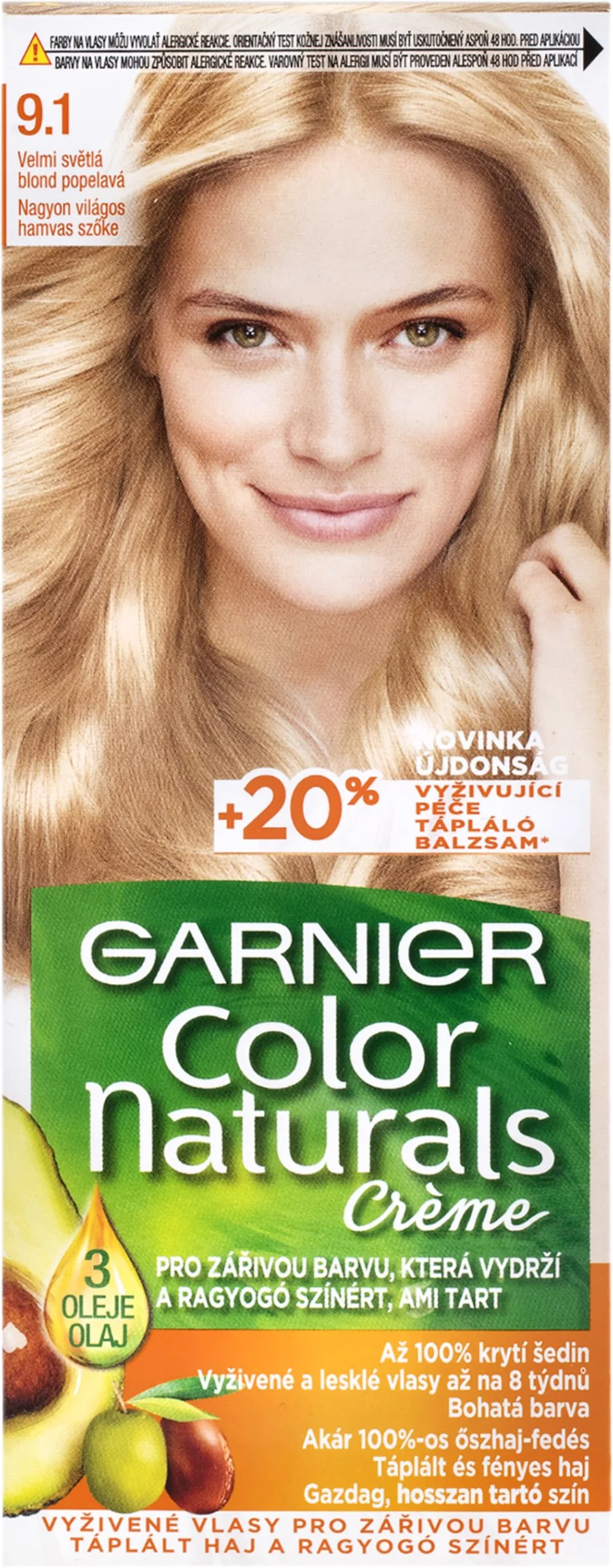 Garnier Color Naturals permanentná farba na vlasy 9.1 Veľmi svetlá blond popolavá