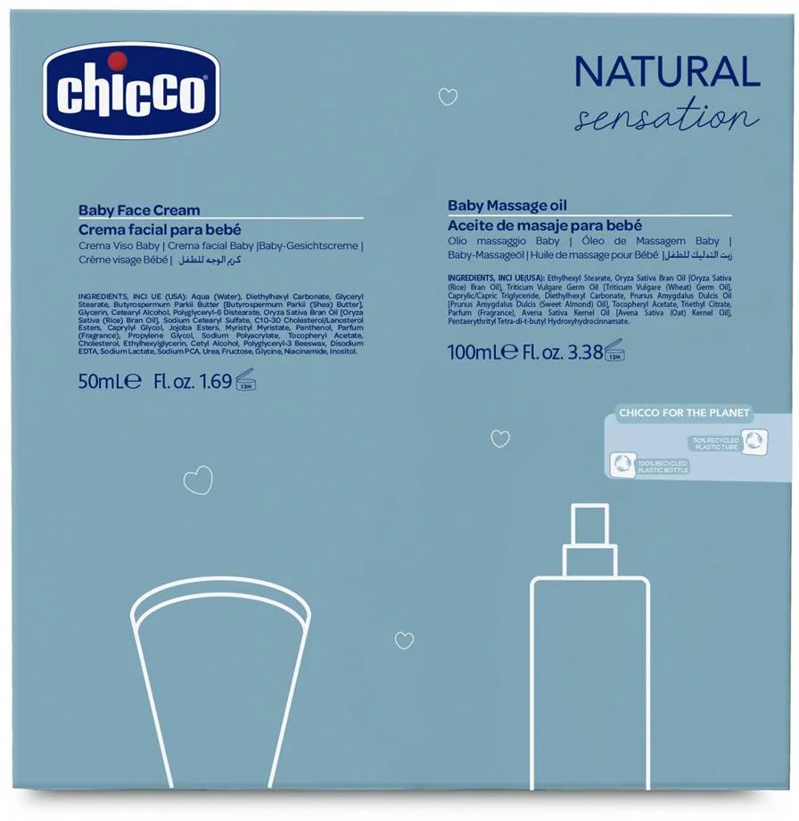 CHICCO Set darčekový kozmetický Natural Sensation - We Are Two 0m+ 1×1 set, kozmetická darčeková sada