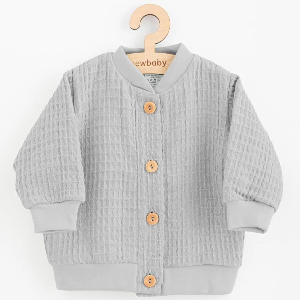 Dojčenský mušelínový kabátik New Baby Comfort clothes sivá 74 