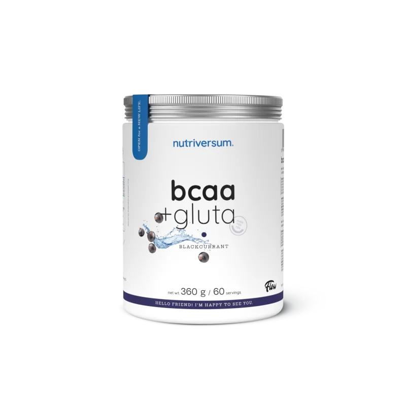 Nutriversum - FLOW - BCAA + GLUTA 360 g bez cukru Príchuť modrá malina