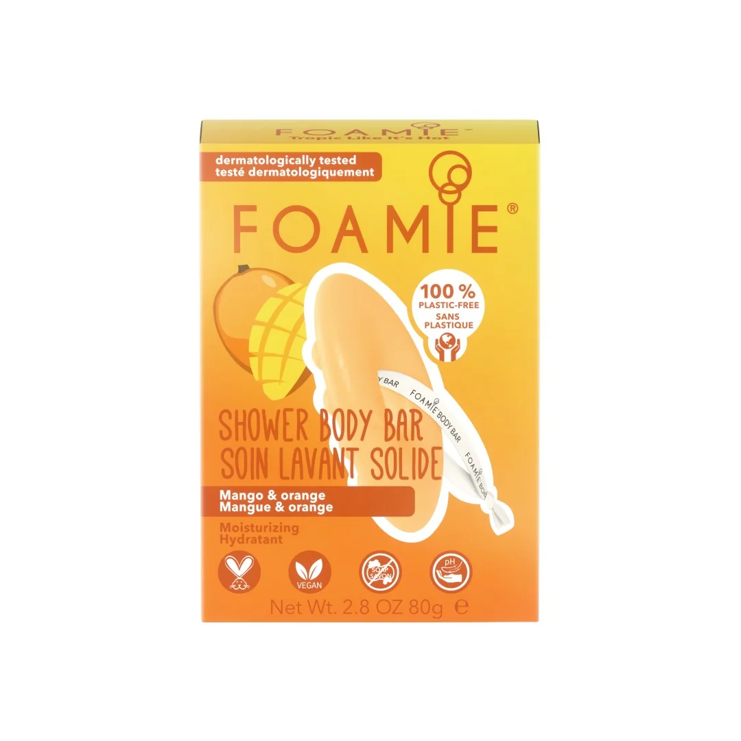 Foamie Shower Body Bar Tropic Like It's Hot With Mango and Orange