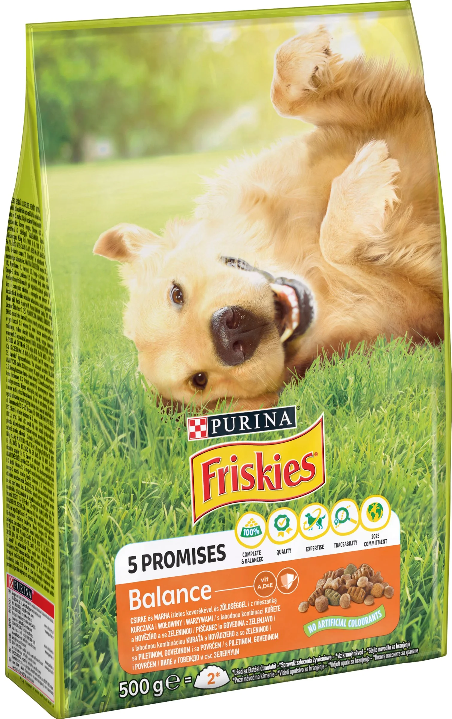 FRISKIES GP 1x500g Balance s kuraťom a pridanou zeleninou 1×500 g, kompletné krmivo pre dospelých psov