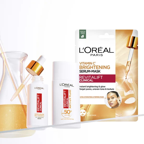 L'Oréal Paris Revitalift Clinical rozjasňujúca pleťová maska s vitamínom C 1×26 g, pleťová maska