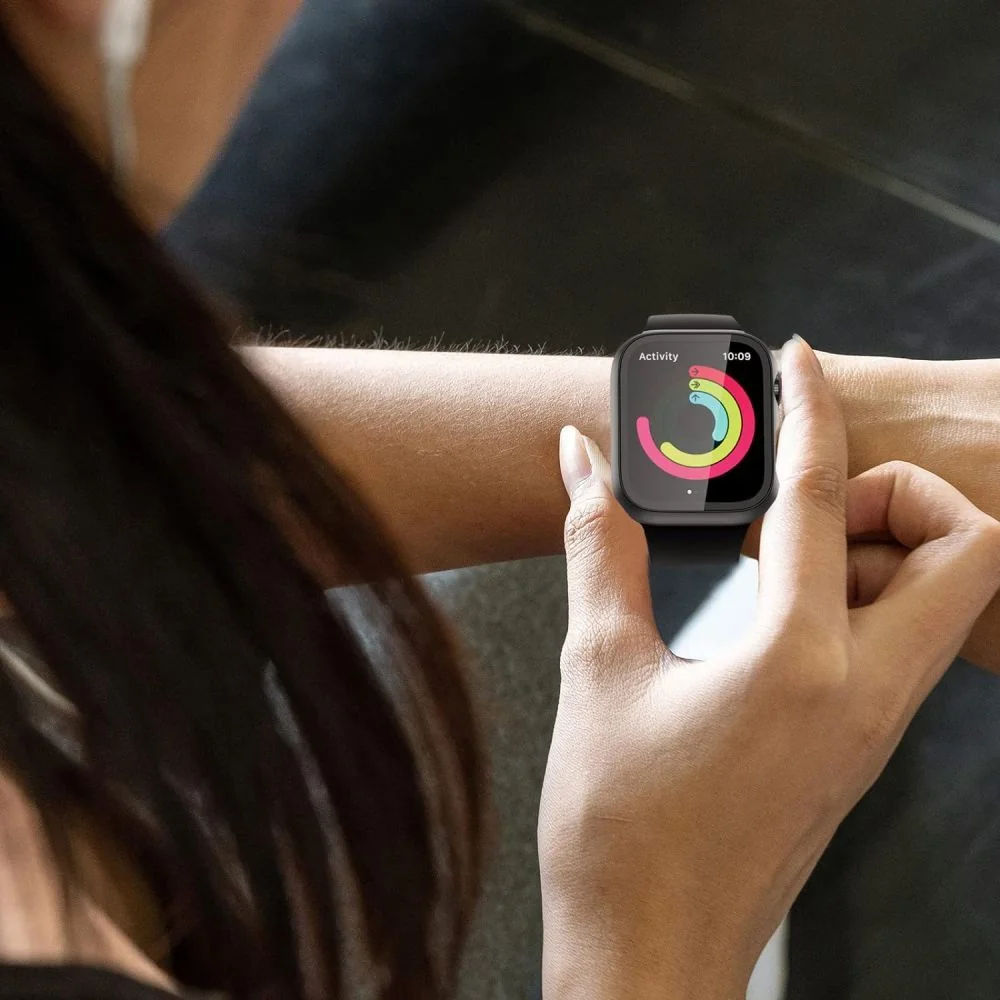 Tech-Protect Defense 360 puzdro so sklom na Apple Watch 10 42mm, čiern e