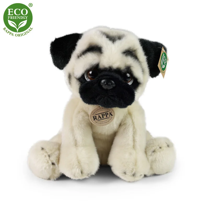 RAPPA - Plyšový pes mops 30 cm ECO-FRIENDLY 