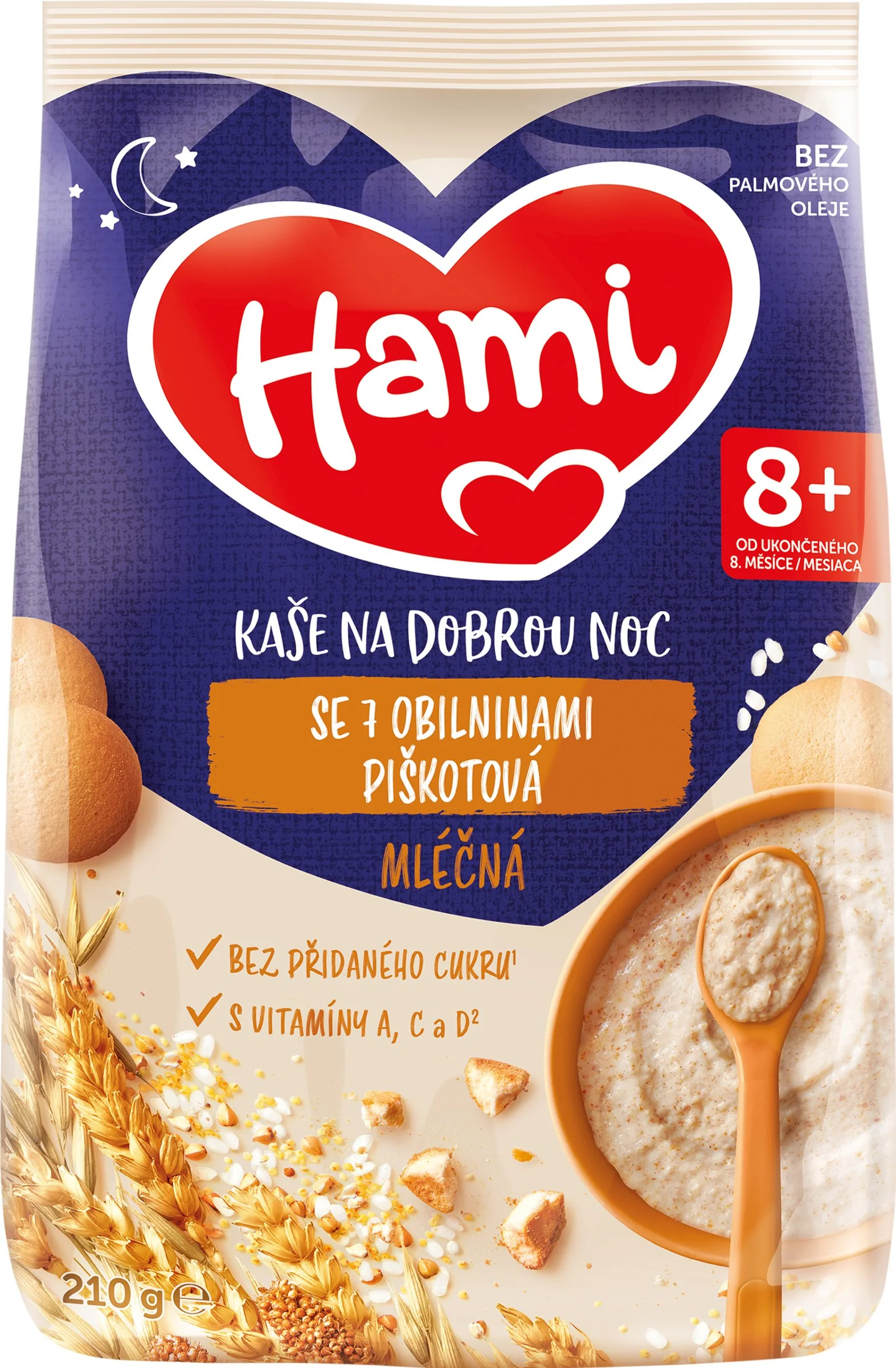 HAMI Mliečna kaša so 7 obilninami piškótová