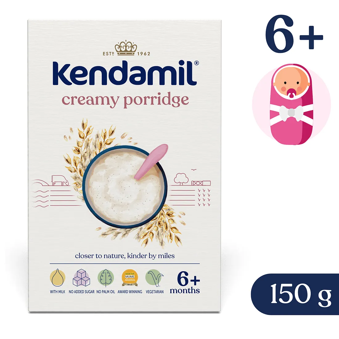 Kendamil Mliečna krémová ovsená kaša (150 g) 1×150 g, mliečna kaša