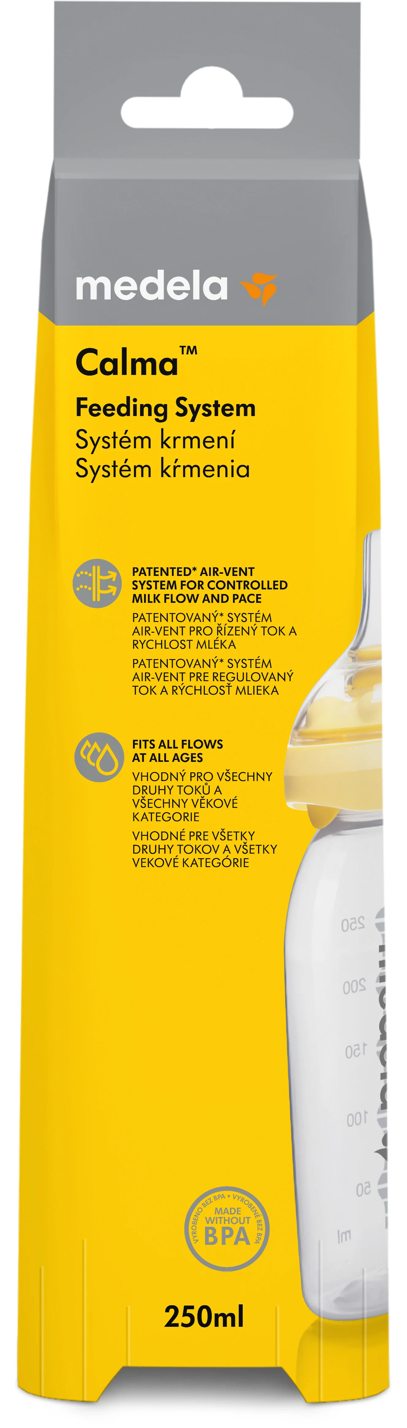 Medela fľaša pre dojčené deti Calma™ 250 ml 1×1 ks, dojčenská fľaša