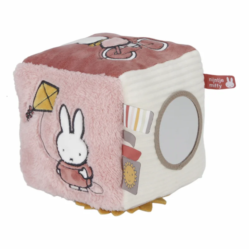 LITTLE DUTCH - Kocka textilný králiček Miffy Fluffy Pink 