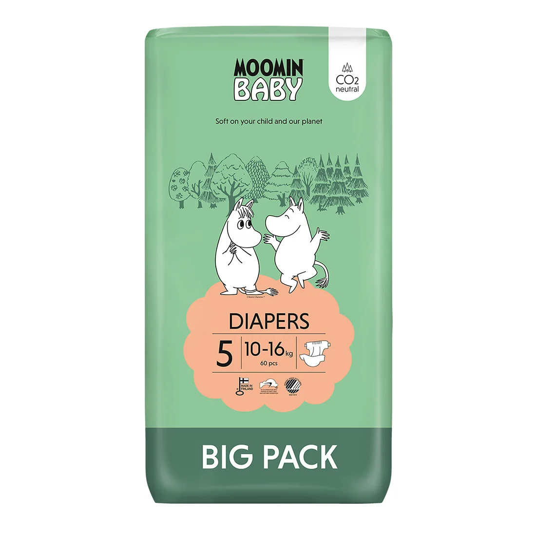 Moomin Baby 5 Maxi 10-16 kg eko plienky