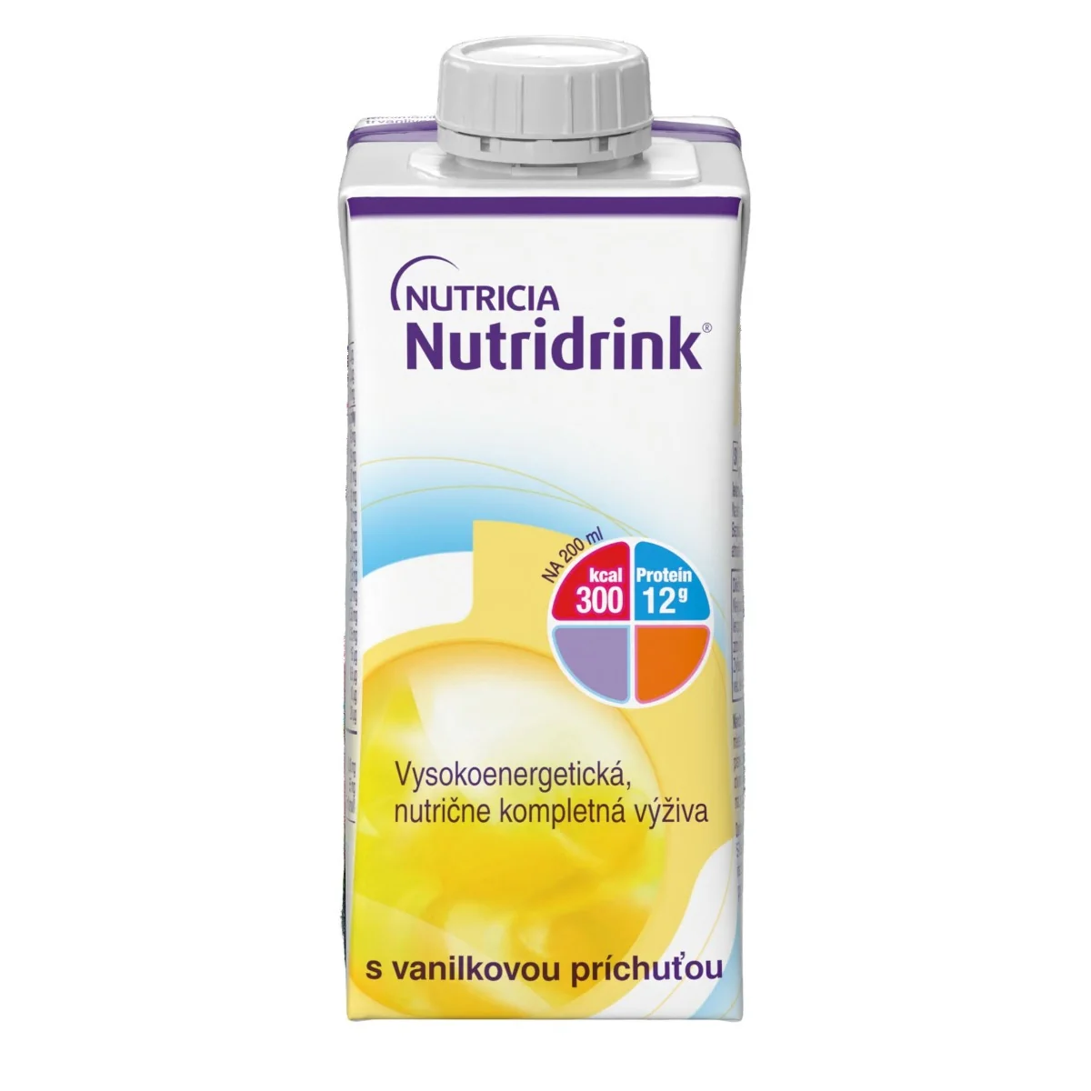 Nutridrink s vanilkovou príchuťou 4x200 ml, nápoj na medicínske účely