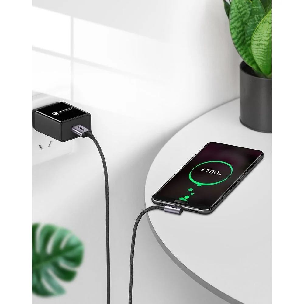 Ugreen kábel USB / USB-C 3A 1m, čierny/sivý 