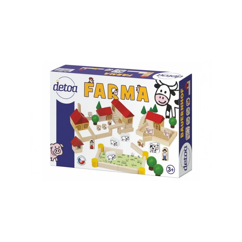 Detoa Farma stavebnice drevo 100ks v krabici 30x20x6cm