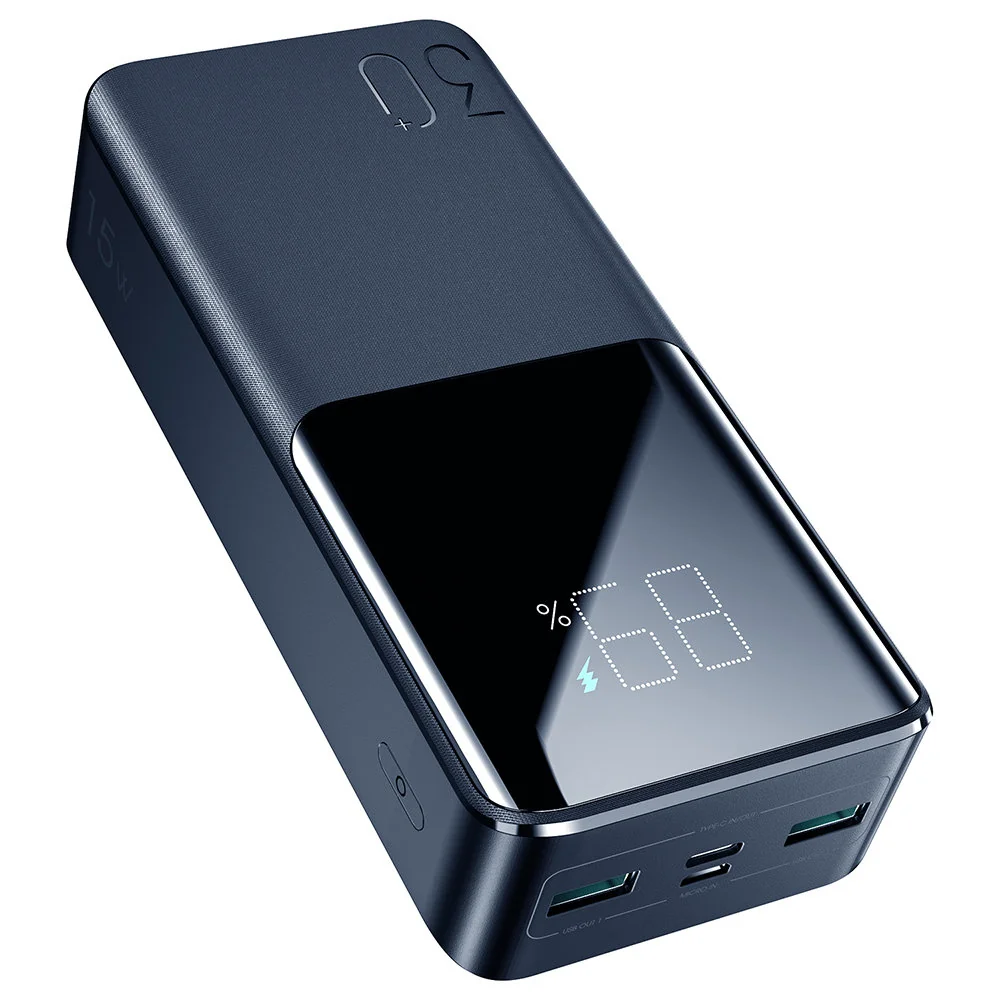 Joyroom JR-T015 Power Bank 30000mAh, 2x USB / USB-C / micro USB, 15W Q C, čierny